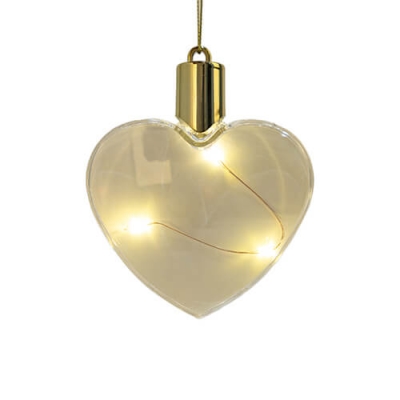 Christmas bauble for sublimation - heart glowing with warm light