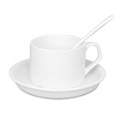 Cup for sublimation with saucer and spoon