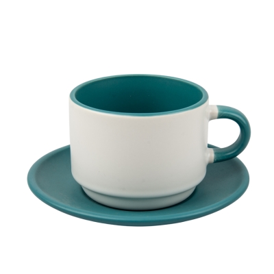 Sublimation Cup with Saucer Blue - Set 6 pcs