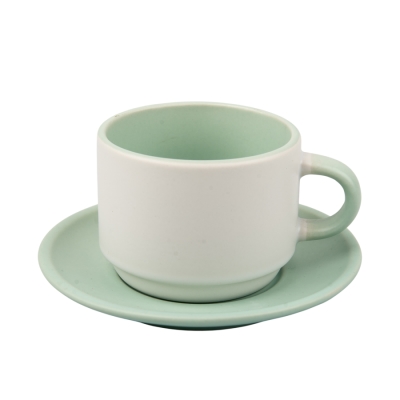 Sublimation Cup with Saucer Mint - Set 6 pcs
