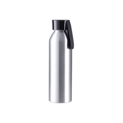 Metal Water Bottle for Sublimation and Engraving with Cap and Strap Black 650 ml