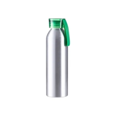 Metal Water Bottle for Sublimation and Engraving with Cap and Strap, Silver 650 ml