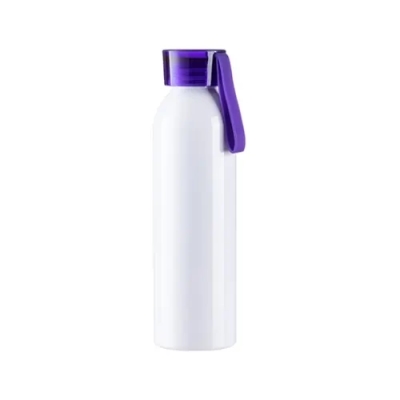 Metal Water Bottle for Sublimation and Engraving with Cap and Strap, White 650 ml