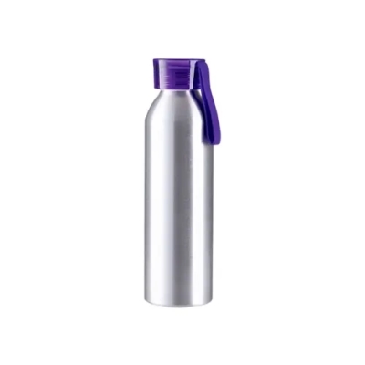 Metal Water Bottle for Sublimation and Engraving with Cap and Strap Purple 650 ml