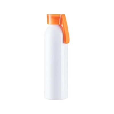 Metal Water Bottle for Sublimation and Engraving with Orange Cap and Strap, 650 ml