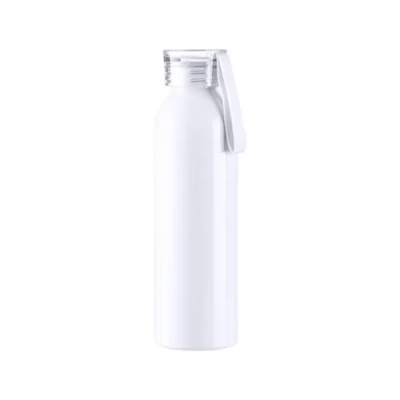 Metal Water Bottle for Sublimation and Engraving with Transparent Cap and Strap, 650 ml
