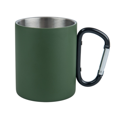 Metal mug for engraving - colorful with a carabiner