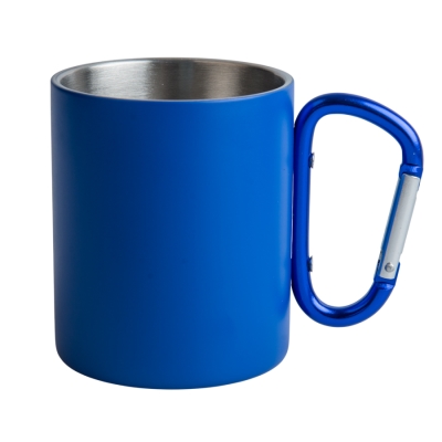 Metal mug for engraving - colorful with a carabiner