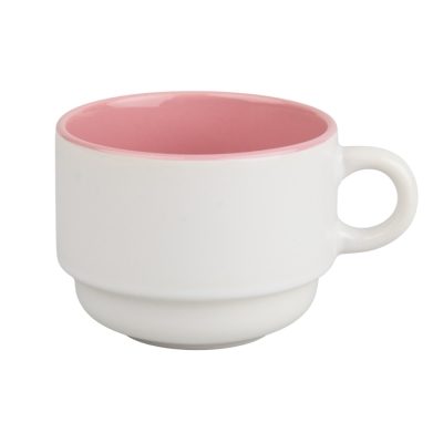 Sublimation Cup with a colored interior for sublimaton, pink, 170 ml