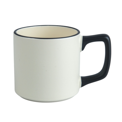 Sublimation Mug - Matte Finish, Coloured Rim and Angled Handle
