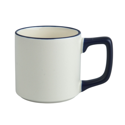 Sublimation Mug - Matte Finish, Coloured Rim and Angled Handle