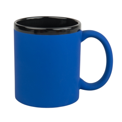 Engraving mug - rubberized with a black interior and rim