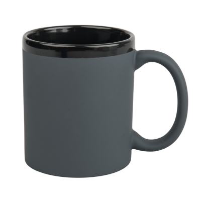 Engraving mug - rubberized with a black interior and rim