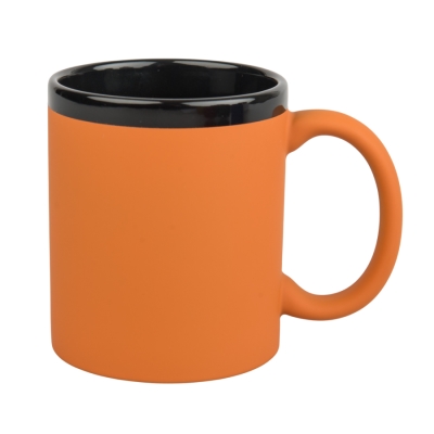 Engraving mug - rubberized with a black interior and rim