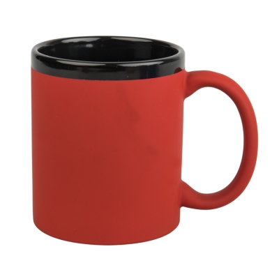 Engraving mug - rubberized with a black interior and rim