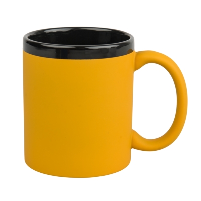 Engraving mug - rubberized with a black interior and rim