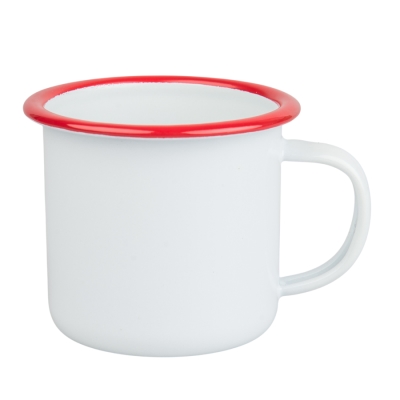 Emaliowany stalowy kubek do sublimacji - kolorowy rant