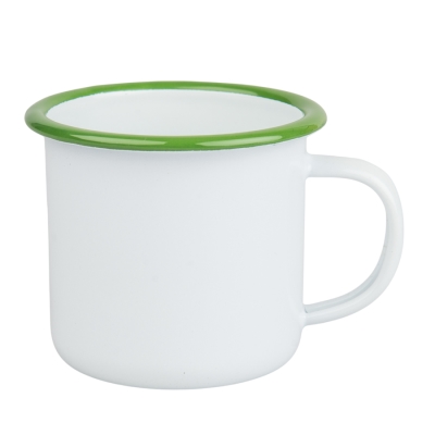 Emaliowany stalowy kubek do sublimacji - kolorowy rant