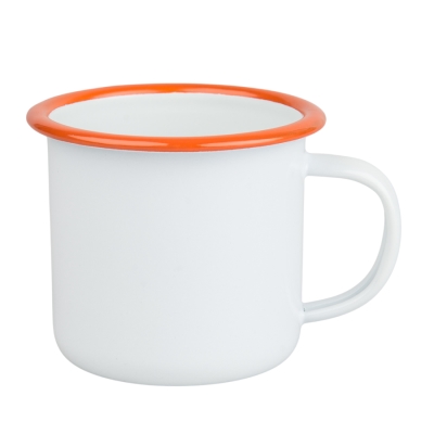 Emaliowany stalowy kubek do sublimacji - kolorowy rant