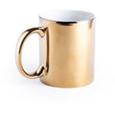 Glossy metallic mug for sublimation and laser engraving - gold