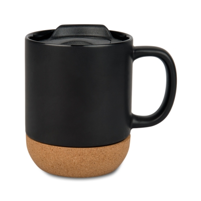 Coloured Coffee Mug with Lid and Cork Base for Engraving