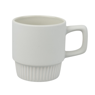 Kubek do sublimacji - ryflowana podstawa, matowy, szary 300 ml