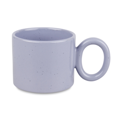 Wide sublimation mug with a dot effect and a round handle - purple
