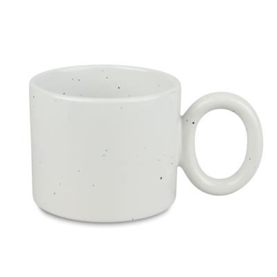 Wide sublimation mug with a dot effect and a round handle