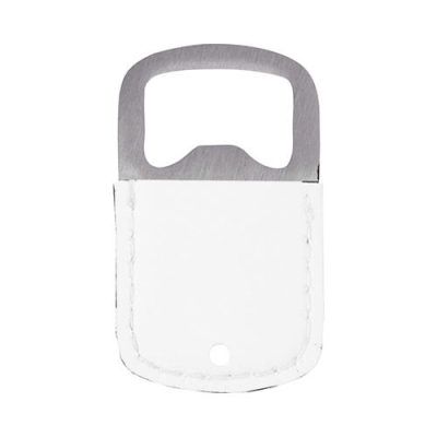 Metal bottle opener made of steel and eco-leather for sublimation