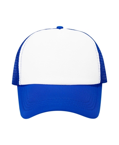 Trucker Cap with White Front and Mesh Back for Printing, Cornflower Blue 50 pcs