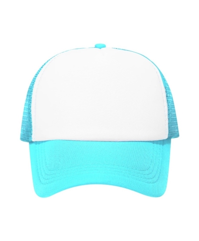Trucker Cap with White Front and Mesh Back for Printing, Turquoise 50 pcs