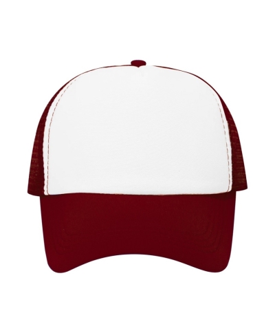 Trucker Cap with White Front and Mesh Back for Sublimation, Burgundy 50 pcs