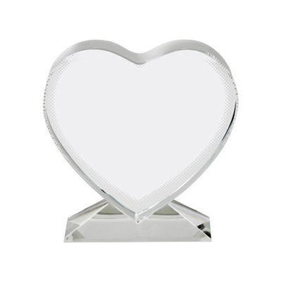 Heart-shaped statuette for sublimation printing and laser engraving