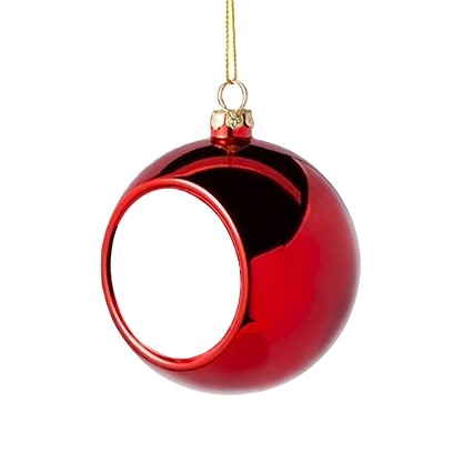Bombka choinkowa do sublimacji, kolor - czerwony, 8 cm