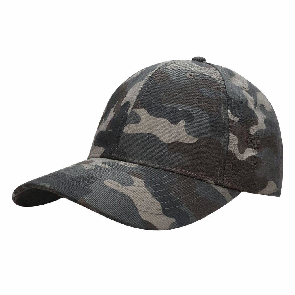 Peaked cap 6-panels with metal clip - camouflage-graphite