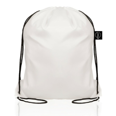 Drawstring bag with black string, white, 34 x 42 cm -10 pieces