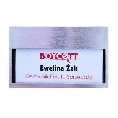 Name Badge with Window and Safety Pin