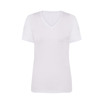 T-shirt V-Neck for printing Colour: white Size: S