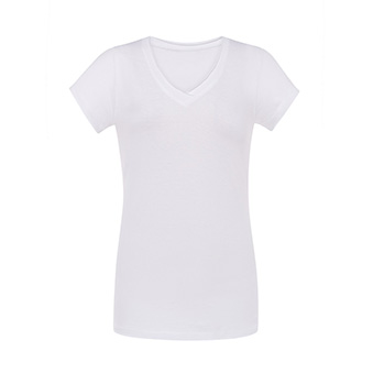 T-shirt V-Neck without edging for printing Colour: white Size: S