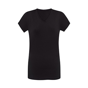 T-shirt V-Neck without edging for printing Colour: black Size: XL