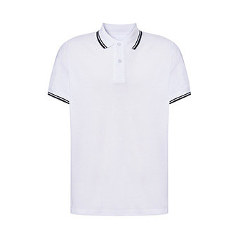 T-shirt Polo Standard for printing Colour: white/navy blue Size: M