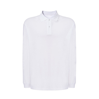 T-shirt Polo Longsleeve for printing Colour: white Size: XS
