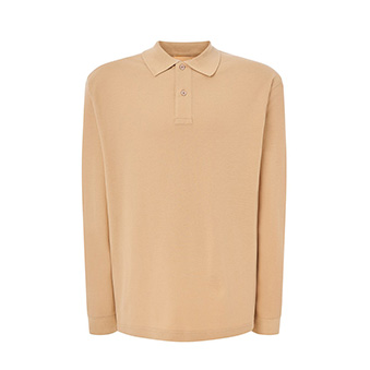 T-shirt Polo Longsleeve for printing Colour: sandy Size: S