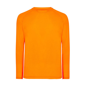 Longsleeve Sport T-shirt for printing Colour: orange neon Size: M