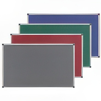 Tablica tekstylna w aluminiowej ramie, kolor - szary, 150 x 100 cm