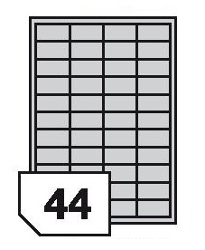 Self-adhesive polyester film labels for inkjet printers - 44 labels on a sheet