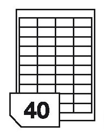 Self-adhesive glossy white photo labels for inkjet printers - 40 labels on a sheet