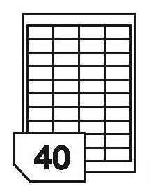 Self-adhesive labels for all types of printers- 40 labels on a sheet