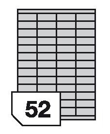 Self-adhesive labels for all types of printers - 52 labels on a sheet
