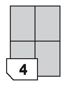 Self-adhesive, translucent polyester film labels for laser printers and copiers - 4 labels on a sheet